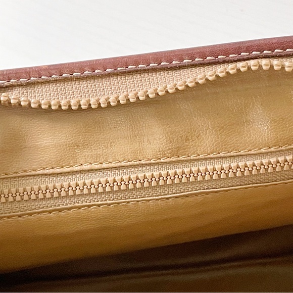 Celine beige macadam canvas and leather small clutch zip pouch bag - Picture 8 of 12